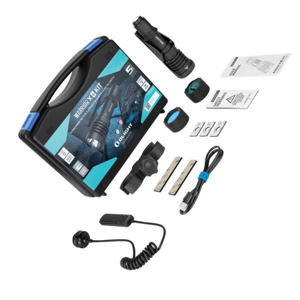 Black Tactical Flashlight Kit